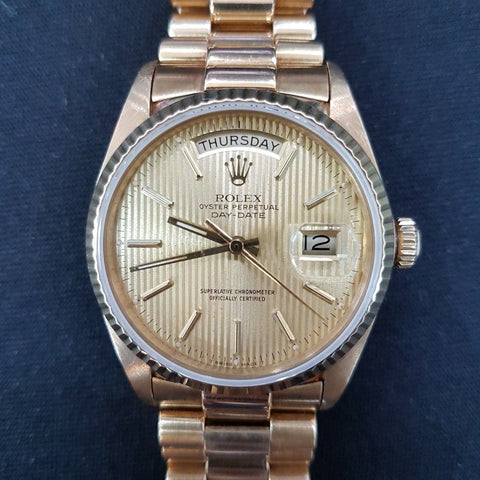 Rolex President 18k Gold Ref 18038 Vintage Watch (1986)