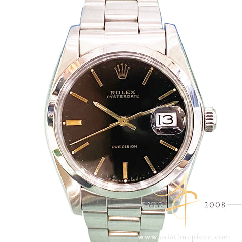 Rolex Precision Ref 6694 Black Dial Vintage Watch (Year 1978)