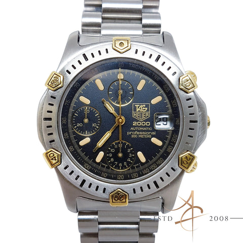 Tag Heuer Super 2000 Professional Ref 165.306/1 Chronograph Automatic Gold Steel Watch