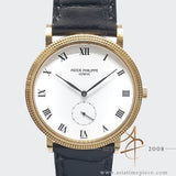 Patek Philippe Calatrava Ref 3919 White Roman Dial In 18k Gold 1990s