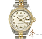 [Full Set] Rolex Datejust Ref 69173 Pyramid Dial Ladies Half Gold (1995)