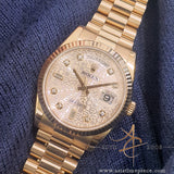 Rolex President Day-Date Ref 118235 Diamond Baguette 18K Everose Gold Full Set (2017)