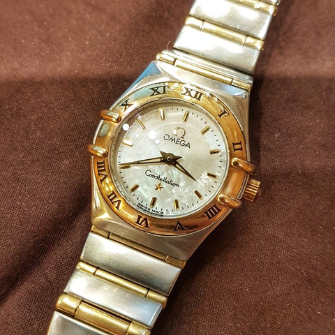 Omega Constellation MOP Half Gold Lady Quartz Watch