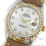 Rolex Datejust 16013 Custom Diamond Mother of Pearl Dial Vintage Watch (Year 1978)