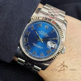 Rolex Datejust 36 Ref 116234 Blue Roman Dial on Jubilee Bracelet (Year 2007)