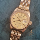 [Rare] Rolex Lady Datejust 69178 Linen Dial in 18K Gold Jubilee Bracelet Vintage Watch (1984)