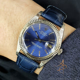 Rolex Datejust 1601 Custom Blue Dial Vintage Watch (1973)