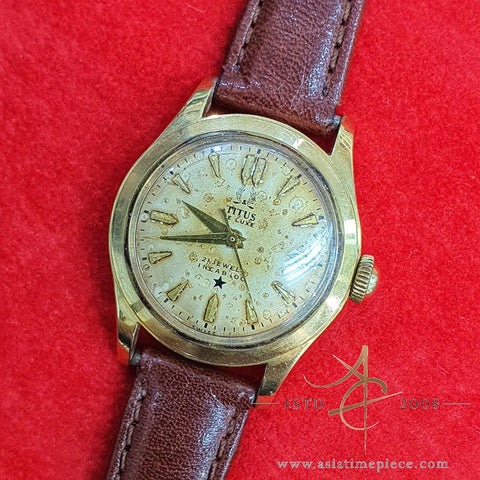 Titus 18k Gold Lady Winding Vintage Watch 29mm