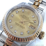Rolex Datejust Ladies Ref 69173 Champagne Diamond Dial (1995)