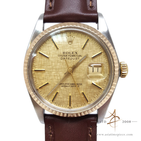 Rolex Datejust 16013 Linen Dial Vintage Watch (1979)