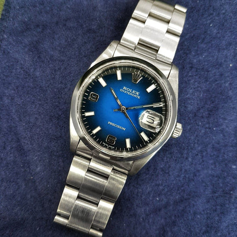 Rolex 6694 Custom Blue Dial Vintage Watch 34mm (1982)