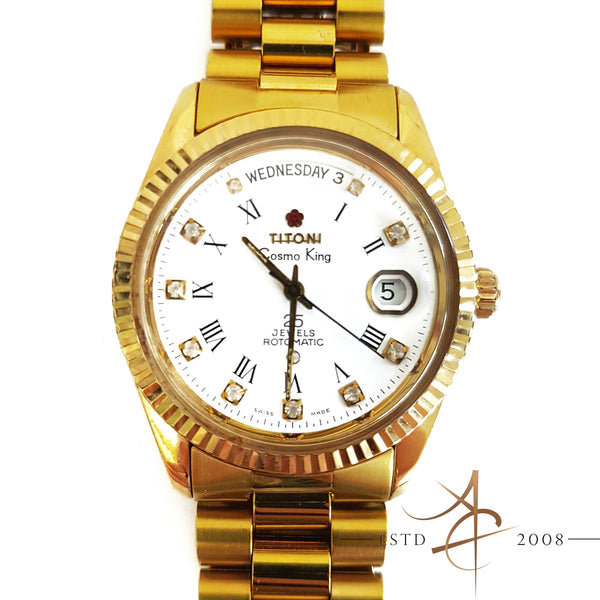 Titoni Cosmoking Day-Date Rotomatic Vintage Watch 737-SC