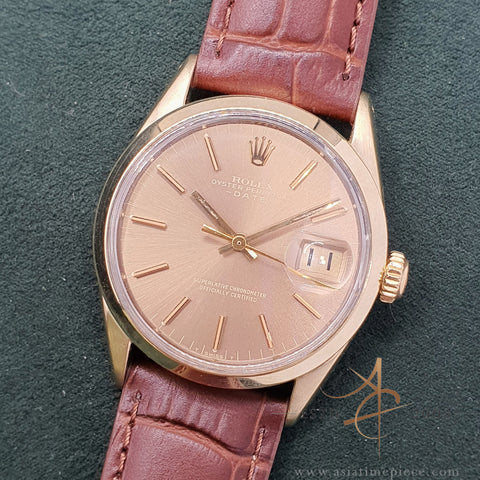 Rolex Date 1550 Ghost Dial in 14k Gold Shell Automatic Vintage Watch (1972)