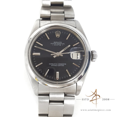 Rolex Date Ref 1500 Slate Grey Dial Vintage Watch (Year 1974)