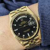 Rare Rolex Day Date 18038 President 18K Black Diamond Baguette Jubilee Vintage Watch (1963)
