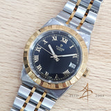 New Tudor Royal 34 Ref 28403 Black Roman Dial in 18K Gold & Steel Bracelet (2021)