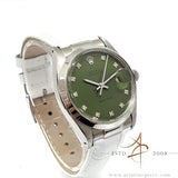 Rolex Oysterdate Precision 6694 Custom Olive Green Diamond Dial Vintage Watch (1970)