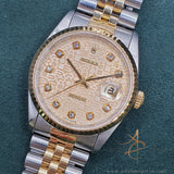Rolex Datejust 16233 Half Gold Diamonds Computer Dial Vintage Watch (1995)