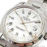 Rolex Oyster Date 1500 White Roman Dial Automatic Vintage Watch (1975)