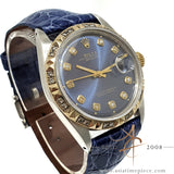Rolex Datejust 1601 Custom Diamond Blue Dial & Bezel Vintage Watch (1974)