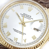 Rolex Oyster Datejust 16018 White Roman Dial 18k Vintage Watch (1978)