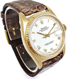 Rolex Oyster Datejust 16018 White Roman Dial 18k Vintage Watch (1978)