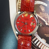 RED Rolex Oysterdate Precision 6694 Vintage Watch (1974)