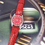 RED Rolex Oysterdate Precision 6694 Vintage Watch (1974)