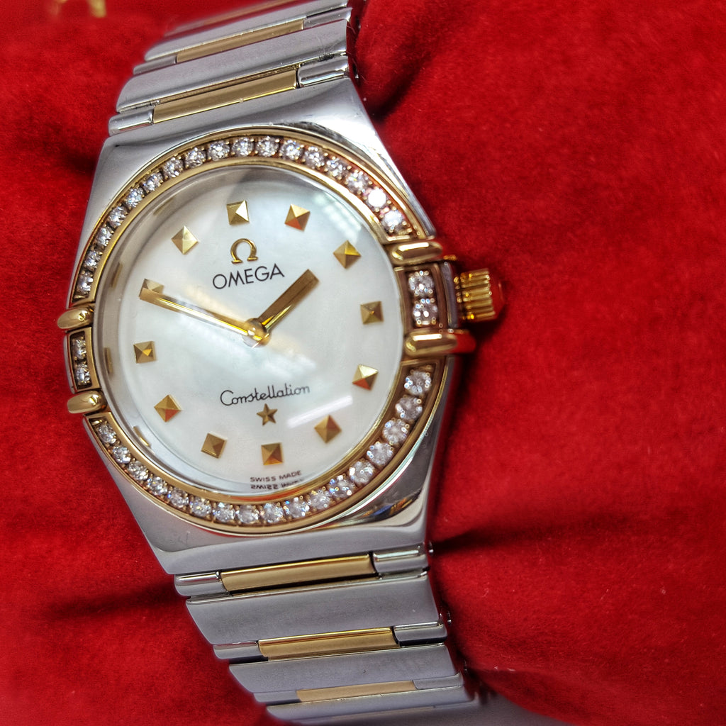 Omega mother of on sale pearl watch with diamonds