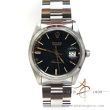 Black Rolex Oysterdate Precision 6694 Vintage Watch (1981) Unpolished Condition