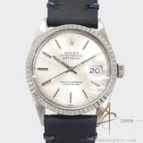 Rolex Datejust 16030 Silver Dial Engine-turn bezel Vintage watch (1986)