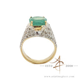 4.0 Carat Emerald Diamond Ring 18K
