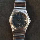 Omega Constellation Black Stainless Steel Watch Quartz 396.1201