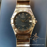 Omega Constellation Black Stainless Steel Watch Quartz 396.1201