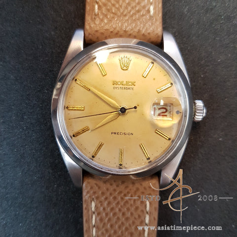 Rare Rolex Oysterdate 6494 Patina Dial Vintage Watch (1957)