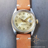 Rolex Datejust 1601 Custom Champagne Roman Dial Vintage Watch (1975)