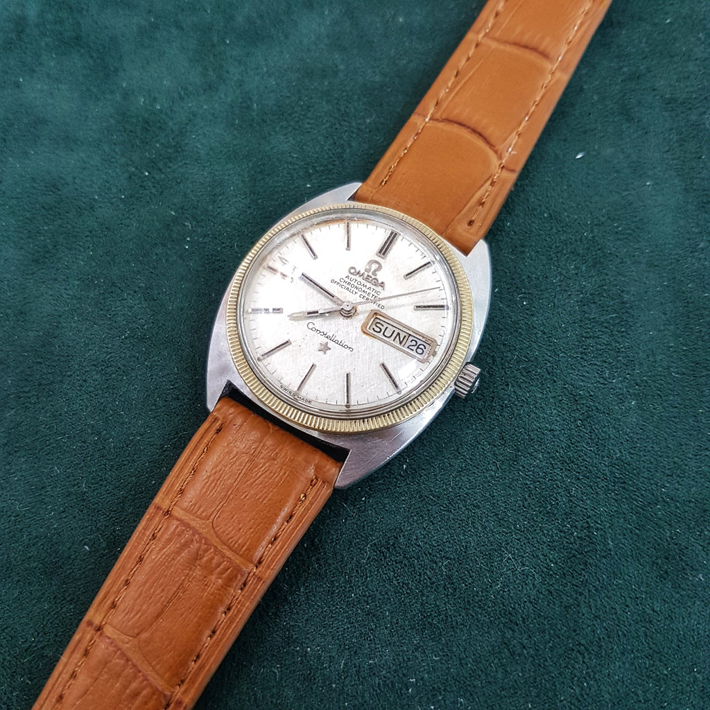 Omega Constellation Chronometer Silver Linen Texture Watch – Asia ...