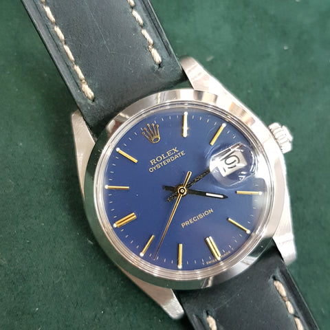 Rolex Oysterdate 6694 Custom Blue Vintage Watch (Year 1981)