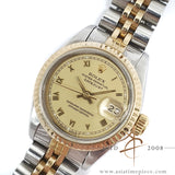 Rolex Lady Datejust 69173 Champagne Roman Dial Vintage Watch (1984)