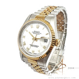 Rare Unpolished Rolex Datejust 16233 White Roman Dial Vintage Watch (1995)