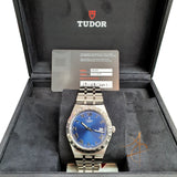 Like New Tudor Royal 38 Ref 28500 Blue Roman Dial on Steel Bracelet (2021)
