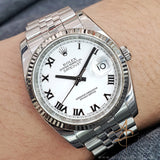 Rolex Datejust 36 Ref 116234 White Roman Dial Jubilee Bracelet (2007)