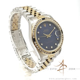 Rolex Datejust Midsize 68273 Custom Blue Diamond Dial Vintage Watch (1990)