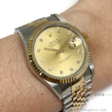 [Full Set] Rolex Datejust 16233 Diamond Champagne Dial (Year 1991)