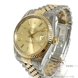 Rolex Datejust 16013 Champagne 18k Gold Steel Vintage Watch (1986)