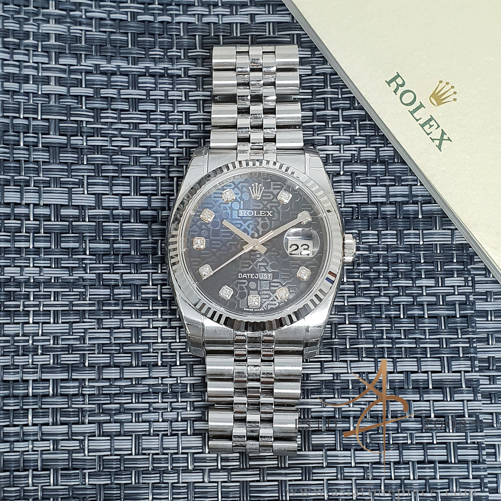 [Full Set] Rolex Datejust 116234 Diamond Blue Computer Dial (2009 ...