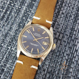 Rare Rolex Blue Wide Boy Dial Ref 1601 Vintage Watch (Year 1971)