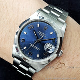 Rolex Oyster Date 15200 Arabic Blue Dial Oyster Bracelet (Year 2000)