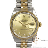 [Box/ Cert] Rolex Datejust 16013 Diamond Champagne Dial Vintage Watch (Year 1982)