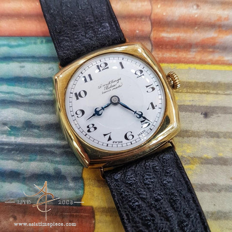 Rolex 14k Gold Porcelain Vintage Watch 30mm Ref 28082